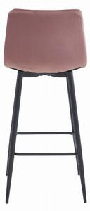 Sametová barová židle Budva růžová
