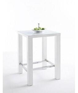 Barový stolek Jordy (bílá, stříbrná, čtverec)