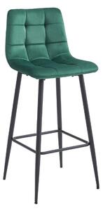 Sametová barová židle Budva zelená