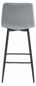 Sametová barová židle Florence stříbrno šedá