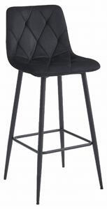 Sametová barová židle Bari černá