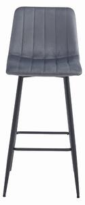 Sametová barová židle Florence tmavě šedá