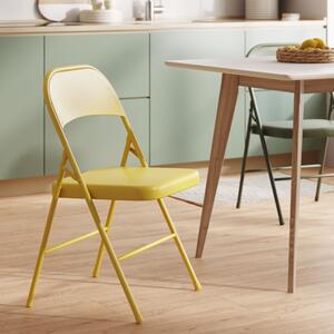 Hořčicově žlutá kovová skládací jídelní židle Kave Home Aidana
