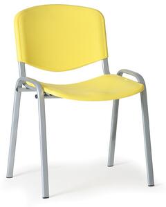 Plastová židle ISO - šedé nohy, žlutá