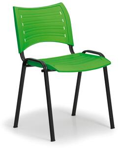 Plastová židle SMART - černé nohy, zelená