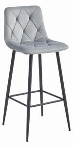 Sametová barová židle Bari stříbrno šedá