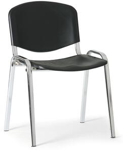 Plastová židle ISO - chromované nohy, černá
