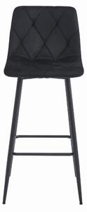 Sametová barová židle Bari černá
