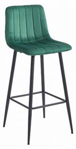 Sametová barová židle Florence zelená