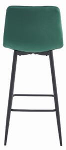 Sametová barová židle Florence zelená
