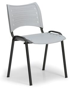 Plastová židle SMART - černé nohy, šedá