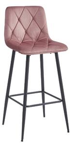 Sametová barová židle Bari růžová