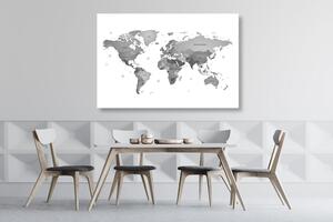 Obraz mapa světa v barvách černobílé Varianta: 60x40