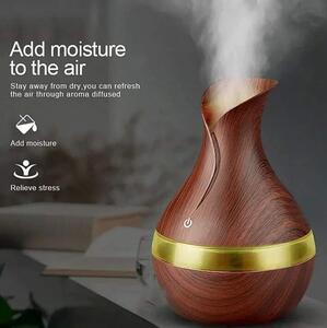 AF - Ultrasonický Aroma Difuzér Epic tmavé dřevo 220ml na esenciální a vonné oleje, USB napájení , LED podsvícení
