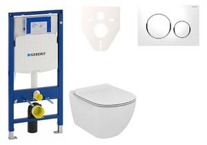 Cenově zvýhodněný závěsný WC set Geberit do lehkých stěn / předstěnová montáž+ WC Ideal Standard Tesi 111.300.00.5NF4