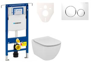 Cenově zvýhodněný závěsný WC set Geberit do lehkých stěn / předstěnová montáž+ WC Ideal Standard Tesi 111.355.00.5NE4