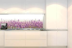DIMEX | Fototapeta do kuchyně Levandulové pole KI-180-125| 180 x 60 cm |zelená, bílá, fialová