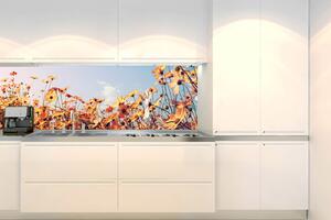 DIMEX | Fototapeta do kuchyně Jarní louka KI-180-123 | 180 x 60 cm | modrá, žlutá, oranžová
