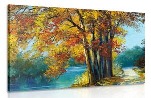 Obraz malované stromy v barvách podzimu Varianta: 90x60