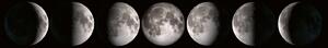 DIMEX | Fototapeta do kuchyně Fáze měsíce KI-180-146 | 180 x 60 cm | černá, šedá