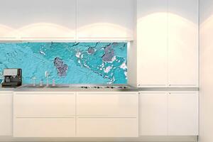 DIMEX | Fototapeta do kuchyně Oprýskaná zeď KI-180-148 | 180 x 60 cm | modrá, šedá
