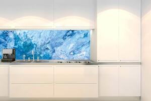 DIMEX | Fototapeta do kuchyně Modrý abstrakt KI-180-158 | 180 x 60 cm | modrá, bílá