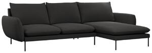 -25 % Dny MOMENTI– Cosmopolitan Design Černá bouclé rohová pohovka Vienna 255 cm, pravá