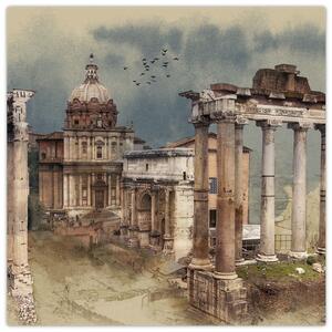 Obraz - Forum Romanum, Řím, Itálie (30x30 cm)