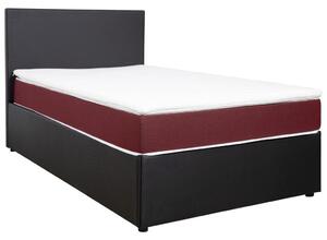 KONTINENTÁLNÍ POSTEL, 120/200 cm, textil, kompozitní dřevo, červená, černá Carryhome - Postele boxspring
