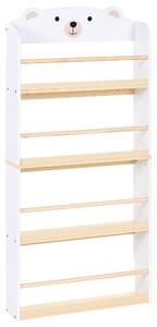 Knihovna se 4 policemi MIMILI 124 cm Bílá