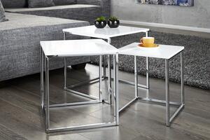 Konferenční stolek FUSION 3set - bílá