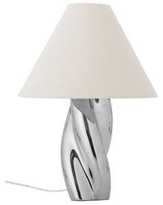 Bloomingville Stříbrná kameninová stolní lampa Silva