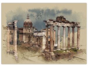 Skleněný obraz - Forum Romanum, Řím, Itálie (70x50 cm)