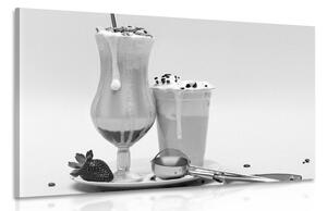 Obraz mléčný koktejl v černobílém provedení Varianta: 120x80