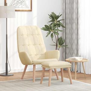 Relaxační křeslo s podnožkou krémové textil 3315151