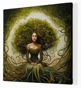 Obraz na plátně - Strom života Napojená žena Eldriss FeelHappy.cz Velikost obrazu: 60 x 60 cm