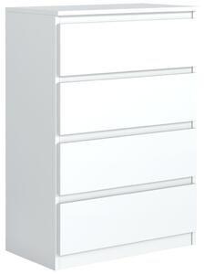 Komoda Meble Masztalerz bílá, 4 zásuvky, laminovaná deska matná, 70 cm