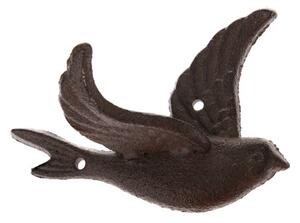 Věšák pták litina tmavě hnědý 13,5×10×6,5cm