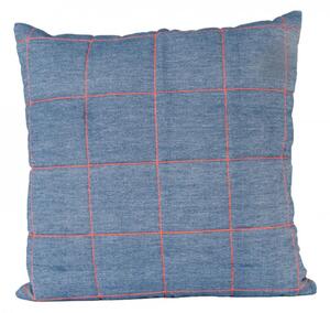Polštář čtvercový 45 cm Padded Grid Jeans Present Time * (Barva-modrá / oranžová)