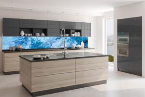 DIMEX | Fototapeta do kuchyně Modrý abstrakt KI-350-158 | 350 x 60 cm | modrá, bílá