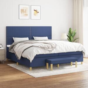 Box spring postel s matrací modrá 200x200 cm textil 3137107