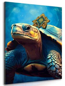 Obraz modro-zlatá želva Varianta: 60x90