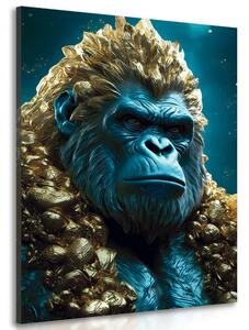 Obraz modro-zlatá gorila Varianta: 80x120