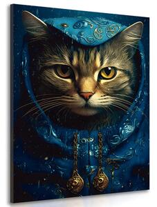 Obraz modro-zlatá kočka Varianta: 80x120