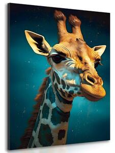 Obraz modro-zlatá žirafa Varianta: 80x120