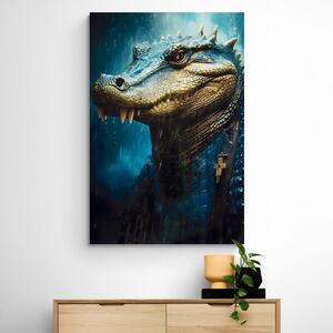 Obraz modro-zlatý krokodýl Varianta: 80x120