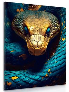 Obraz modro-zlatý had Varianta: 80x120