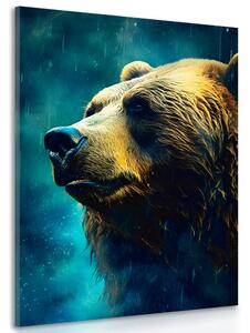 Obraz modro-zlatý medvěd Varianta: 60x90