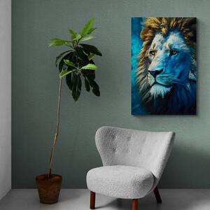 Obraz modro-zlatý lev Varianta: 80x120