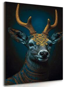Obraz modro-zlatý jelen Varianta: 40x60